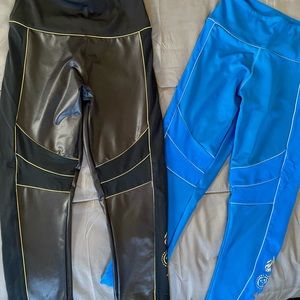 Zumba crop leggings black and blue. 2 for $15